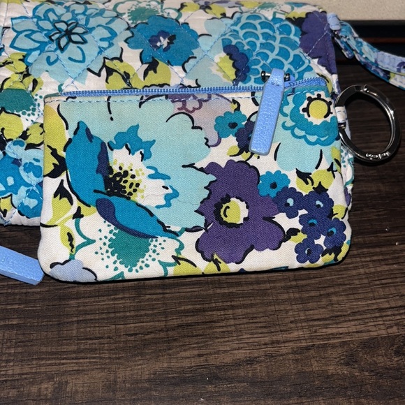Vera Bradley Bundle Blueberry Blossom Crossbody, Wristlet , ID Key Chain Bags - Picture 16 of 16